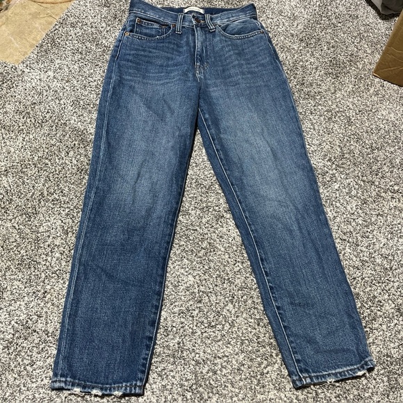 Madewell The Momjean Jeans Size 25 Distressed Hem - Picture 1 of 10